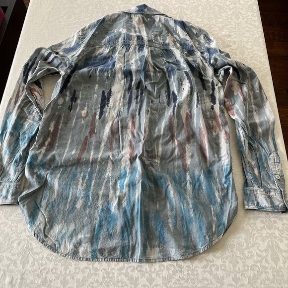 Anthropologie Pilcro Shirt Womens Size XS Tie Dye Long Sleeve Button Up - Picture 3 of 11